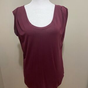 GAP Burgundy Sleeveless Relaxed Tank Top